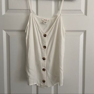 White camisole with button detailing